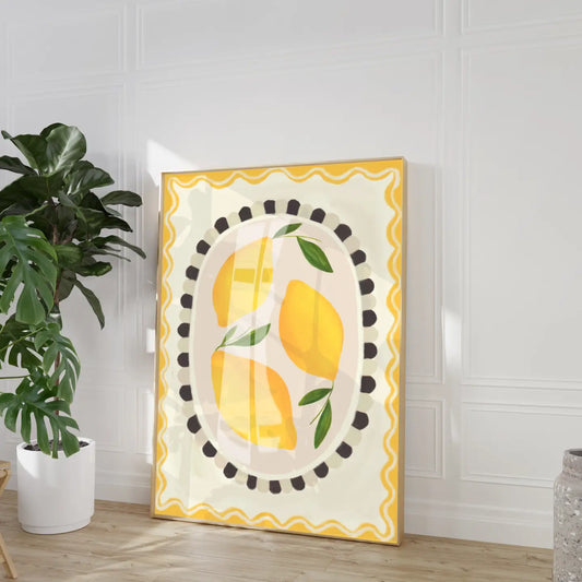 Lemons with borders A4 print