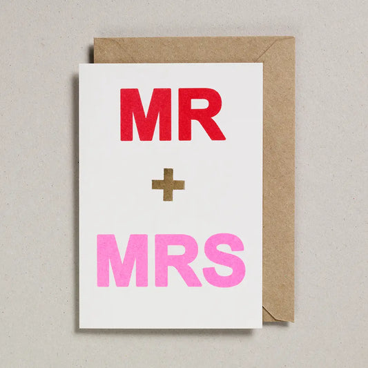 Mr and Mrs riso greetings card