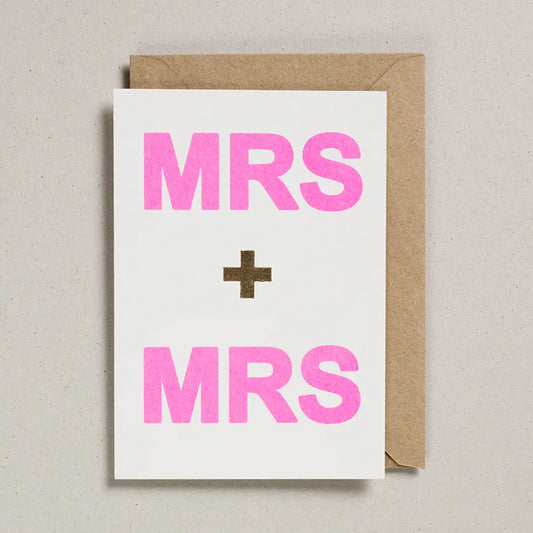 Mrs and Mrs riso greetings card