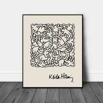 Keith Haring Black and white A3 print