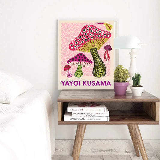 Yayoi Kusama Pink Mushroom print