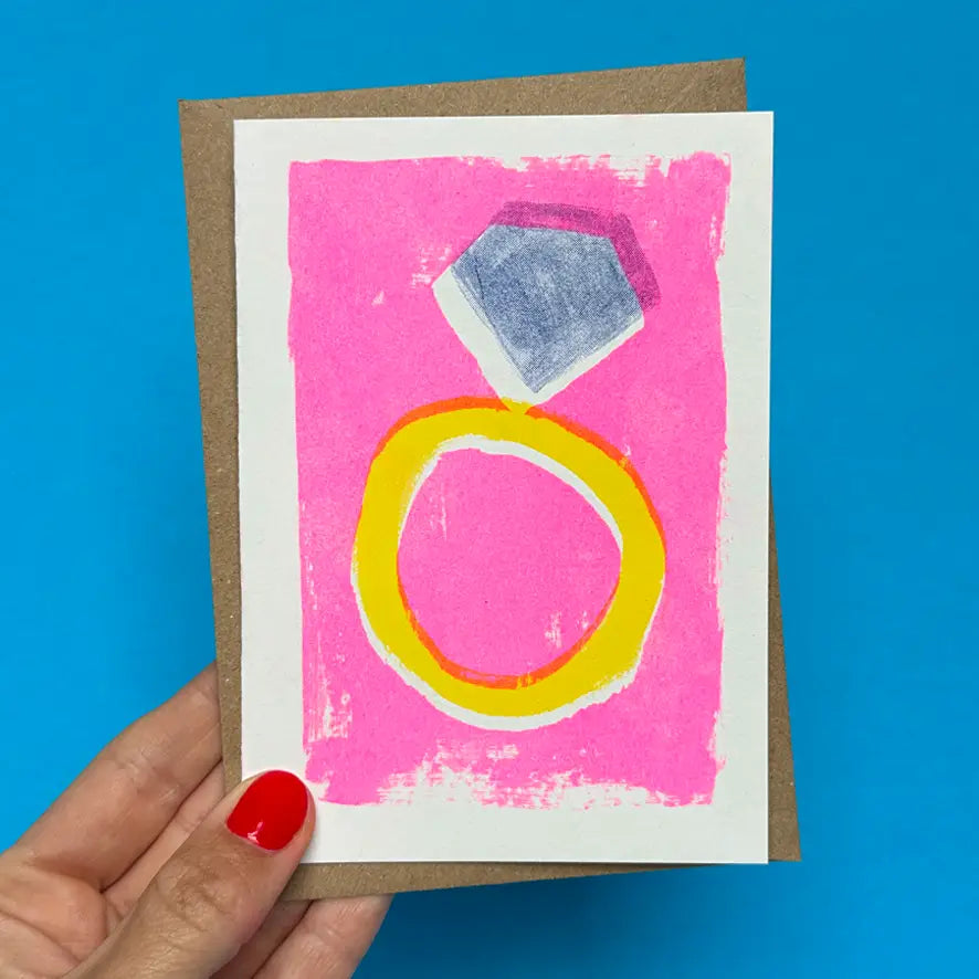 Engagement ring riso print card - HOP