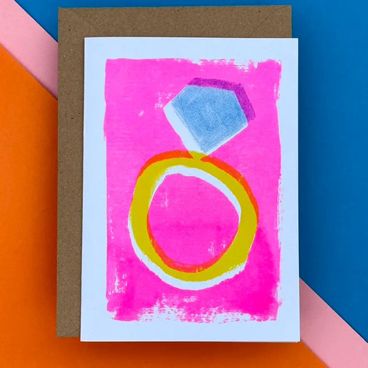 Engagement ring riso print card - HOP