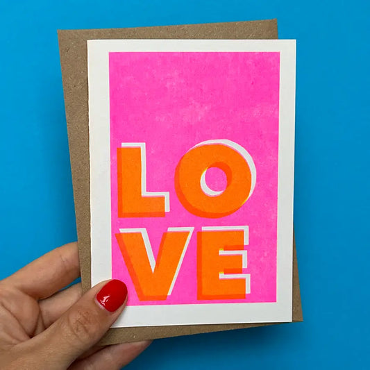 Love riso typography card - HOP