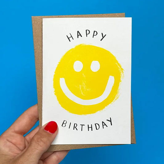 Happy Birthday smiley card - HOP