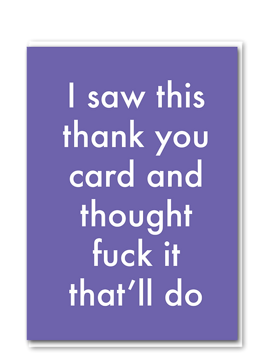 I saw this thank you card