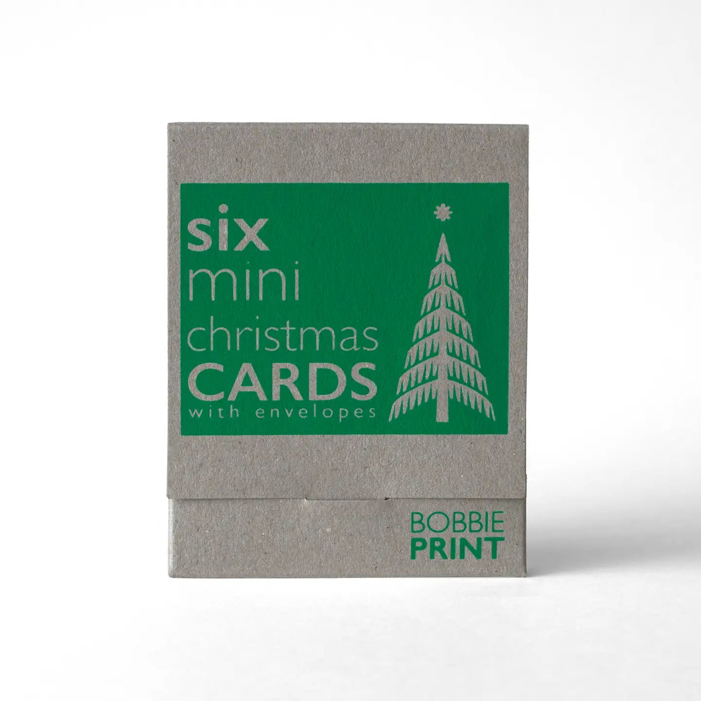 Set of 6 mini Christmas cards - green