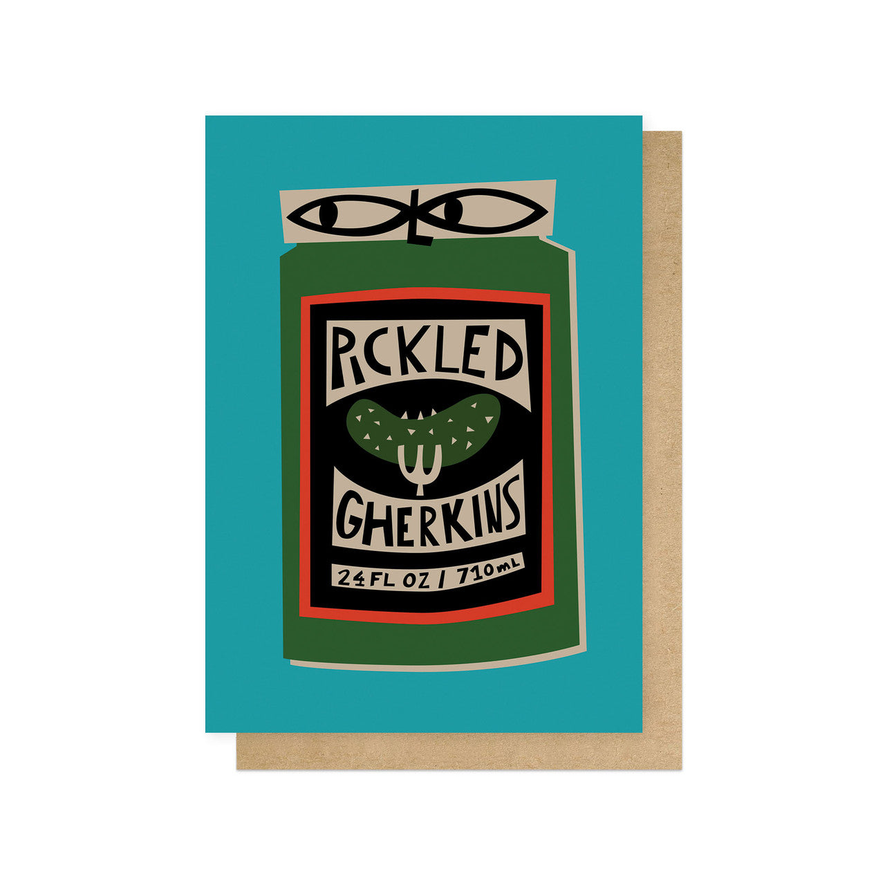 Pickled gherkins greetings card