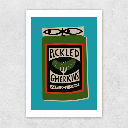 Pickled gherkins A3 print