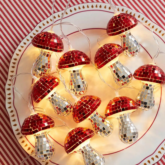 Mushroom disco string lights