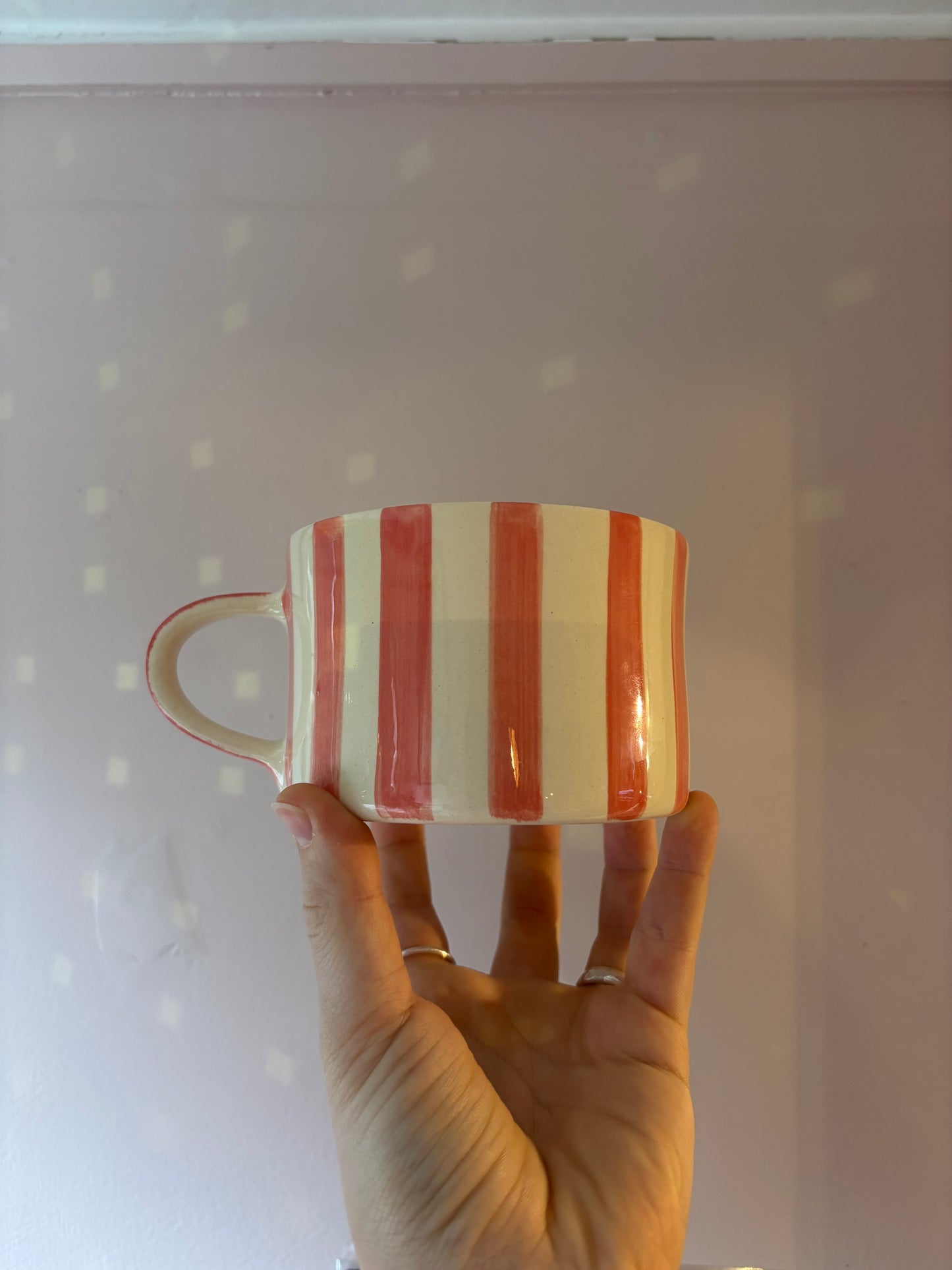 Candy stripe mugs