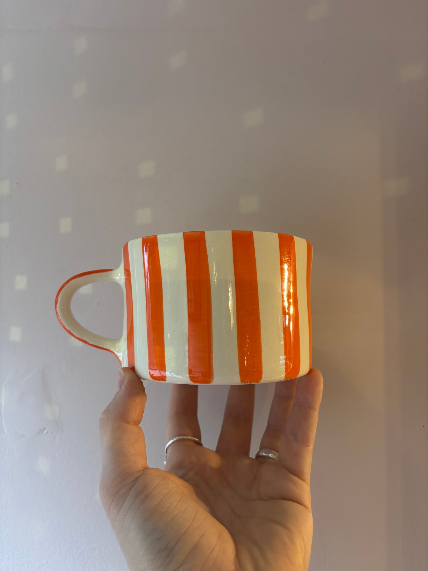 Candy stripe mugs
