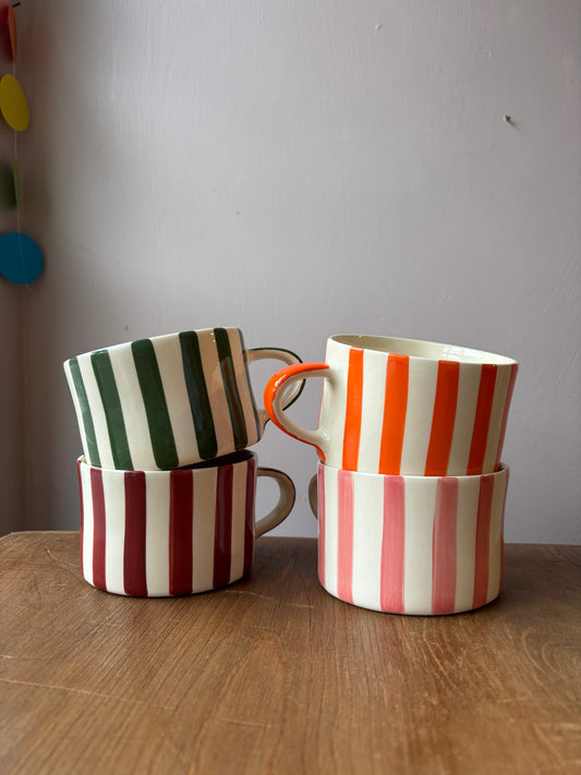 Candy stripe mugs