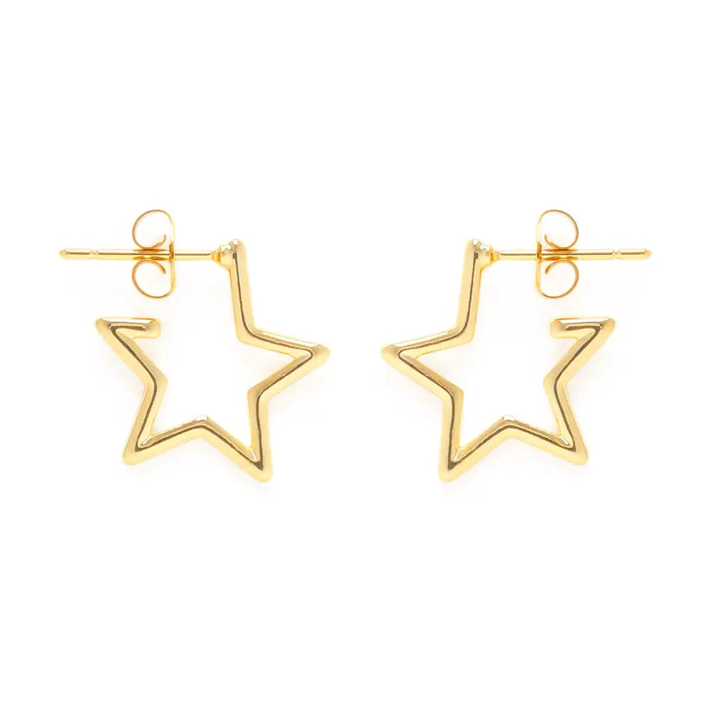 Gold star hoops