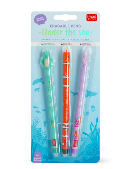 Set of 3 erasable pens - Under the sea