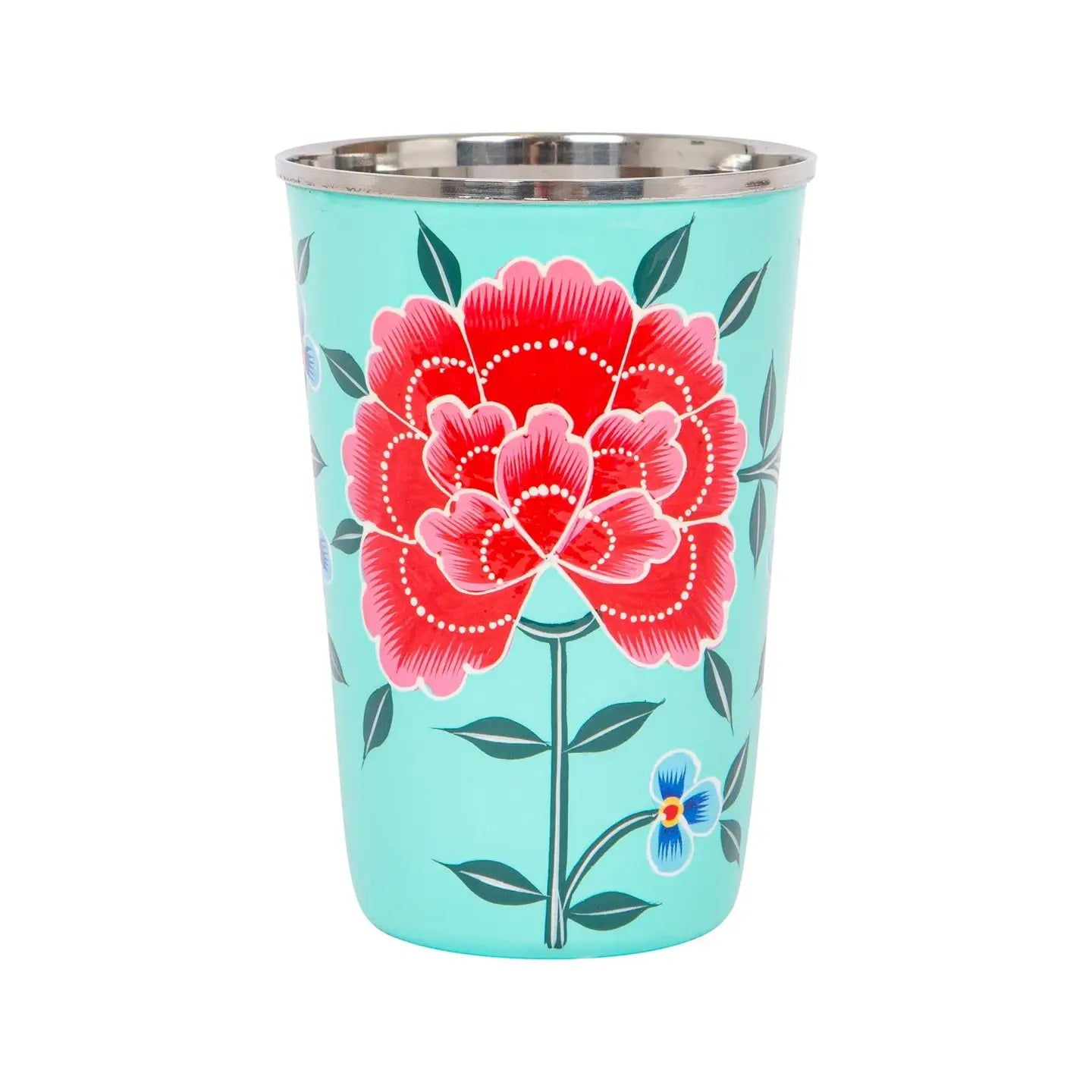 Kashmiri painted tumbler - peony