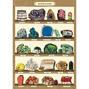 Mineralogie shelves poster