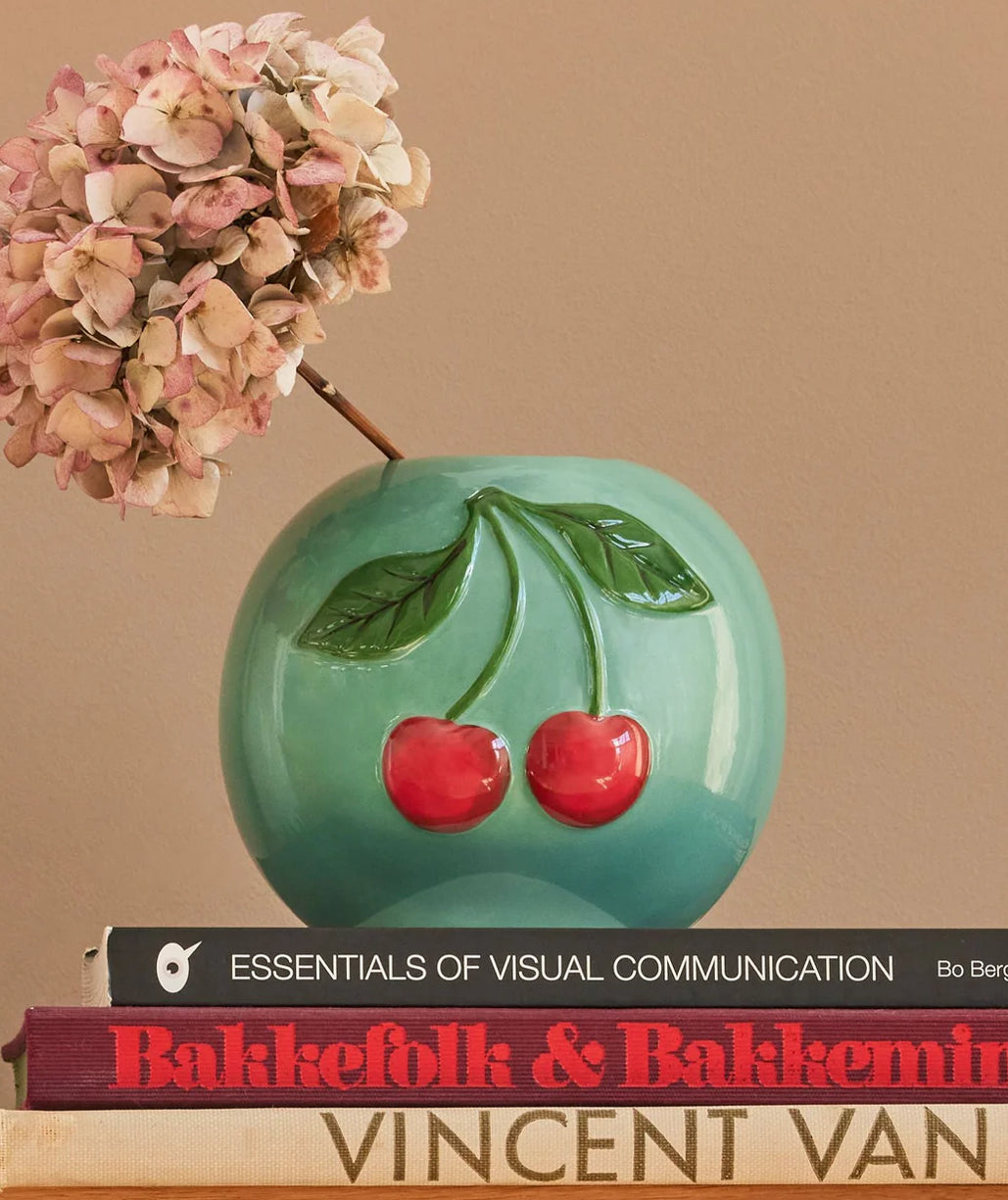 Round cherry vase