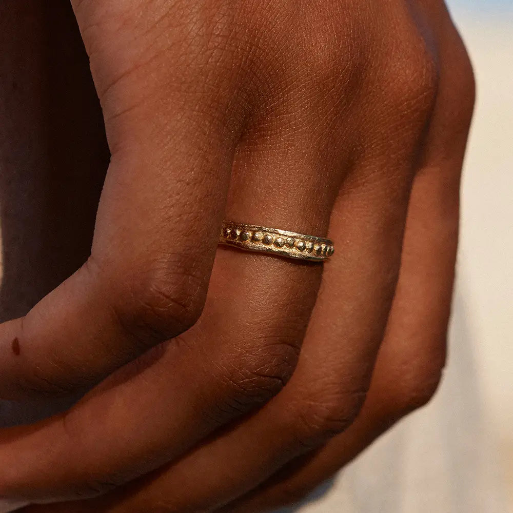 Dotty gold adjustable ring