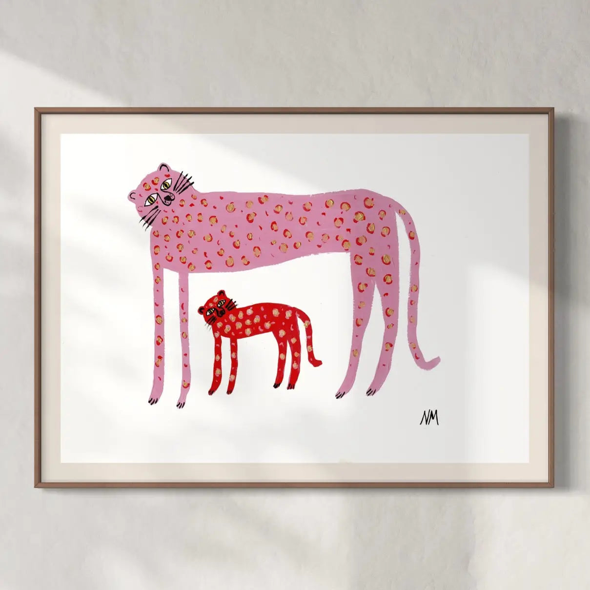 Pink and red leopard A3 print