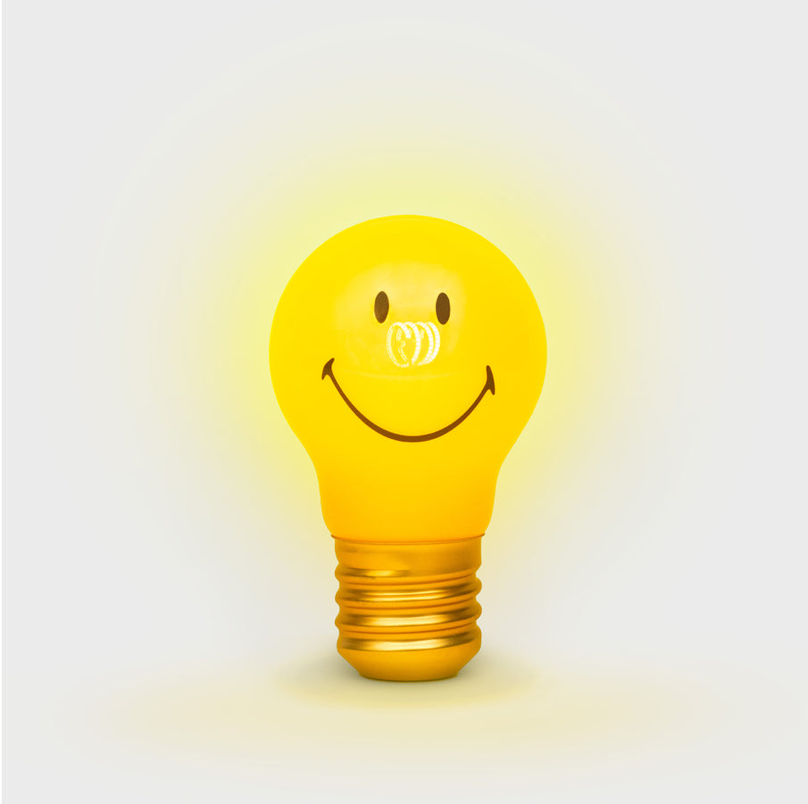 Cordless smiley lightbulb