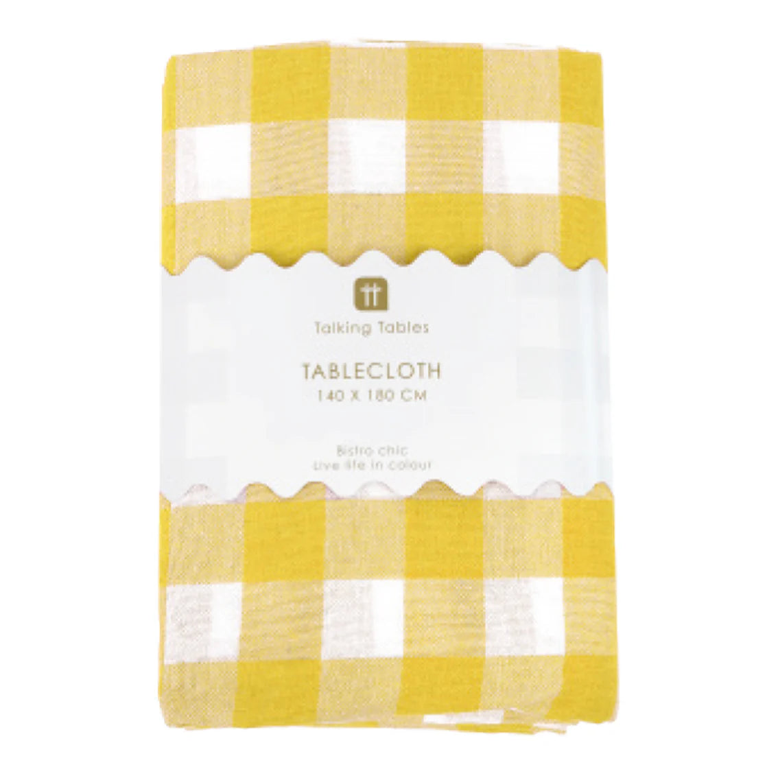 Gingham checked cotton tablecloth