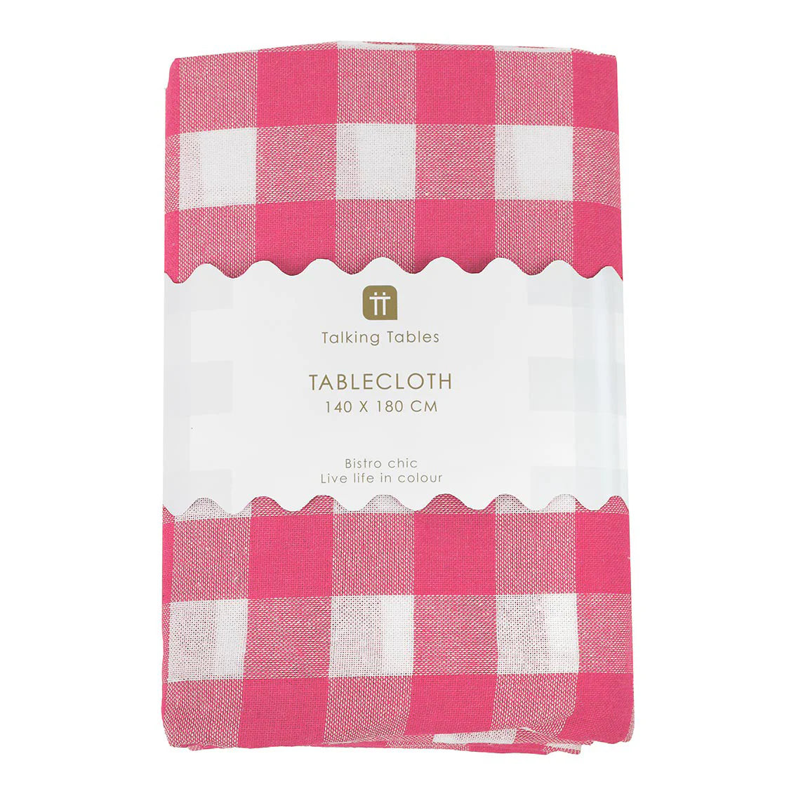 Gingham checked cotton tablecloth