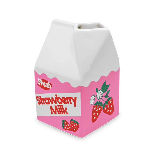 Ceramic strawberry milk vase