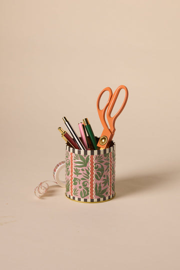 Patterned tin pen pots