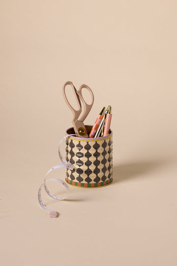 Patterned tin pen pots