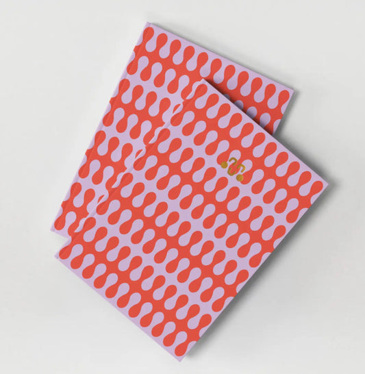 A5 Trippy red and lilac notebook