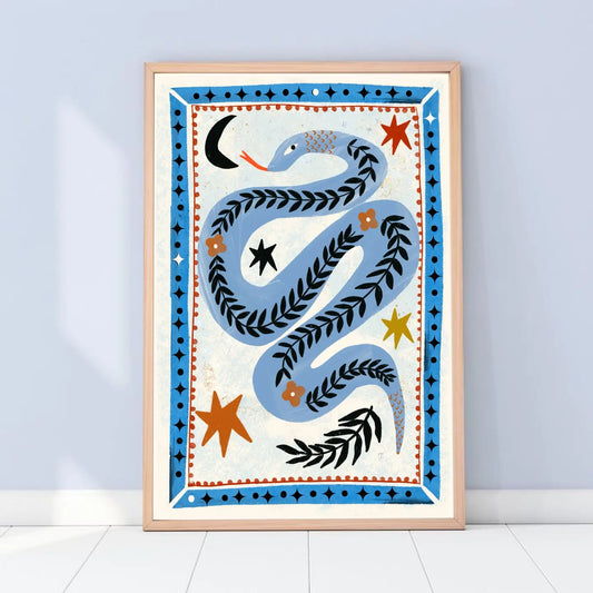Folk snake print A4