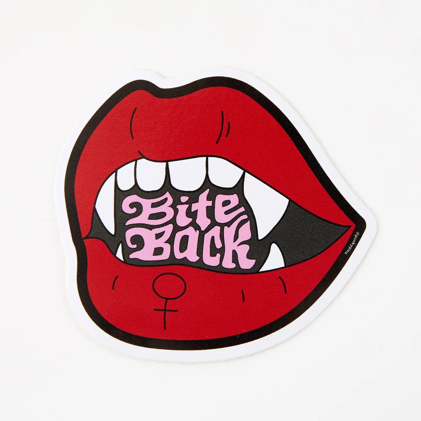 Bite back sticker