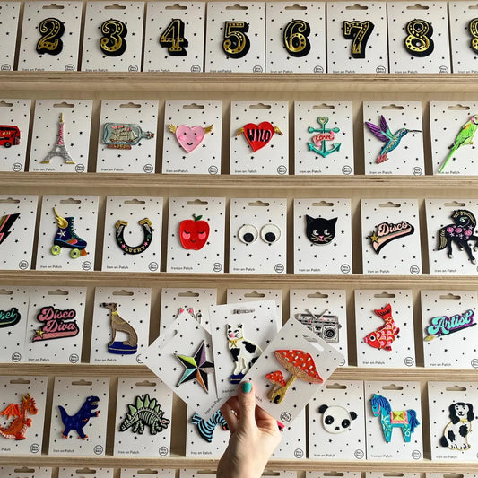 Iron-on embroidered patches