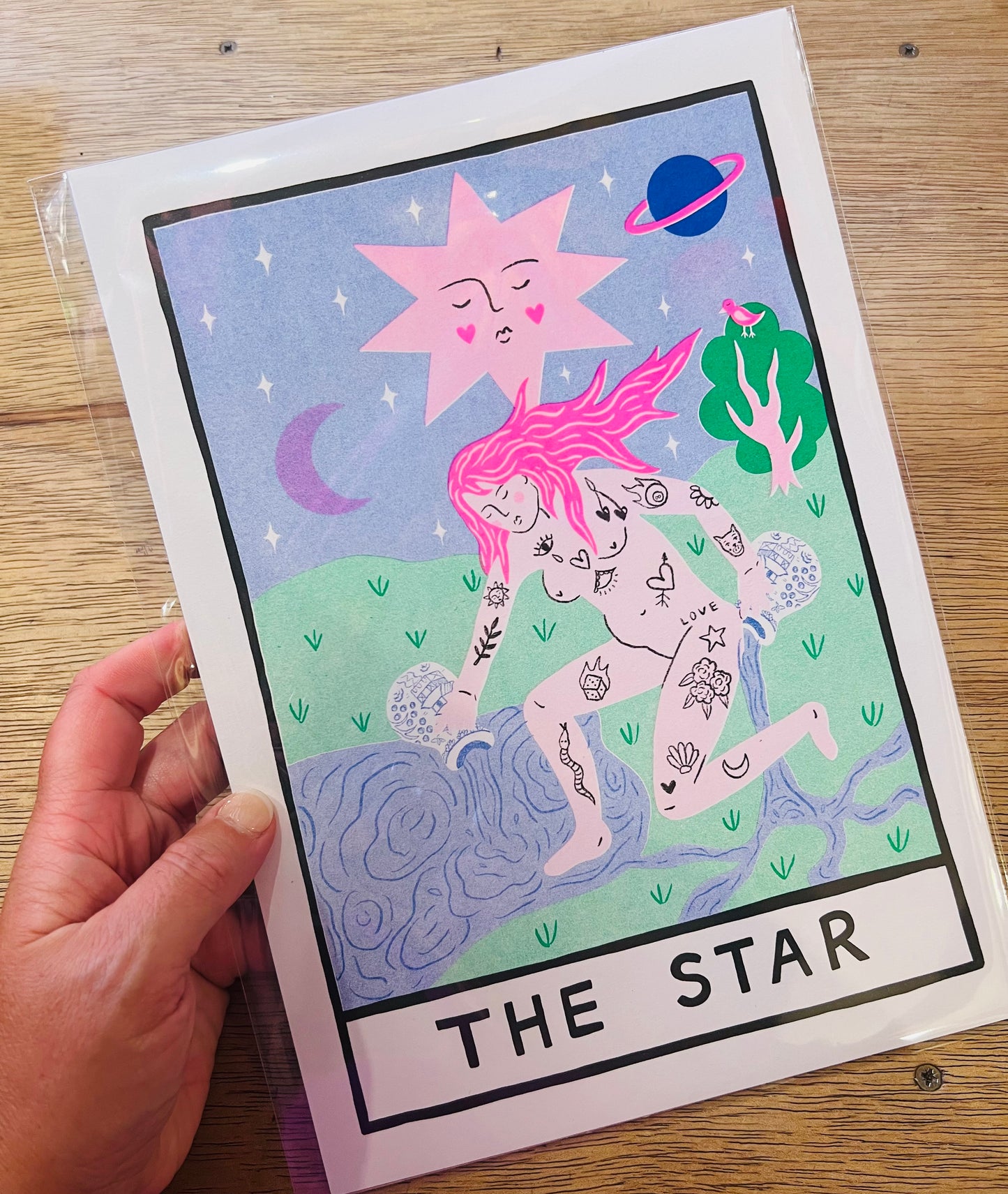 The Star tarot A4 riso print