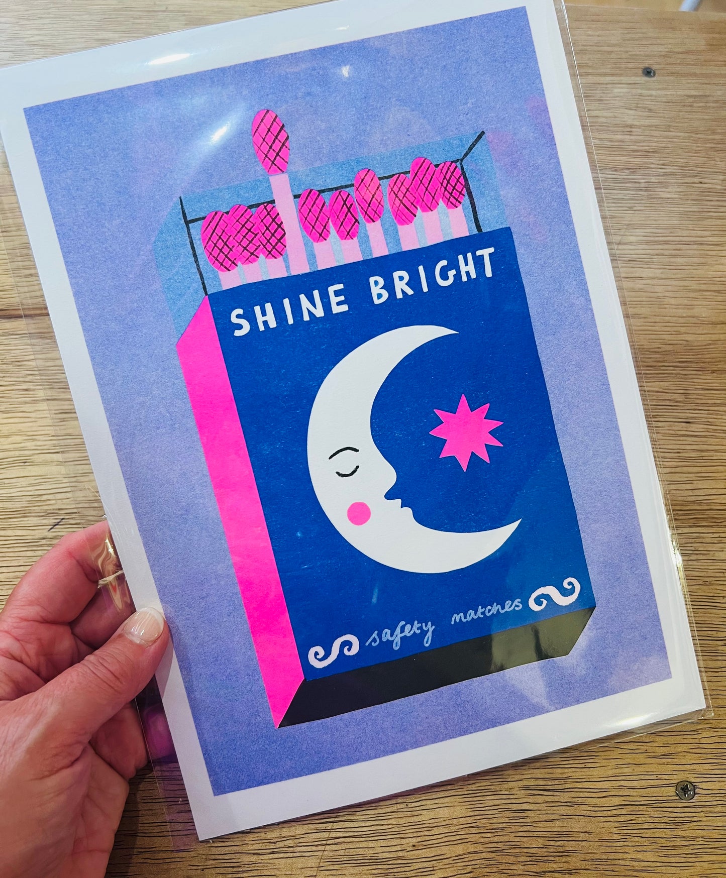 Shine bright matchbox A4 riso prints