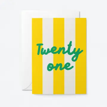 Stripy number birthday cards 21-90