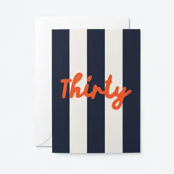 Stripy number birthday cards 21-90