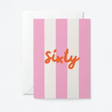Stripy number birthday cards 21-90