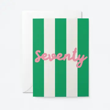 Stripy number birthday cards 21-90