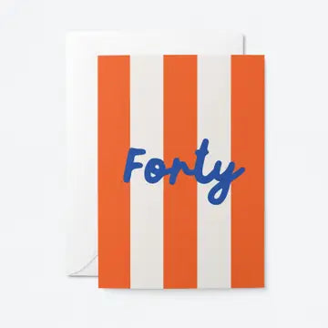 Stripy number birthday cards 21-90