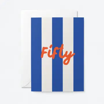 Stripy number birthday cards 21-90