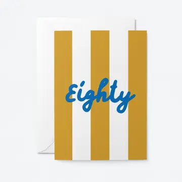 Stripy number birthday cards 21-90