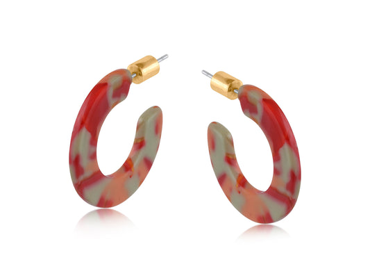 Red and orange resin hoops - Hortense