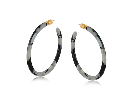 Large black, grey and white hoops - Hortense