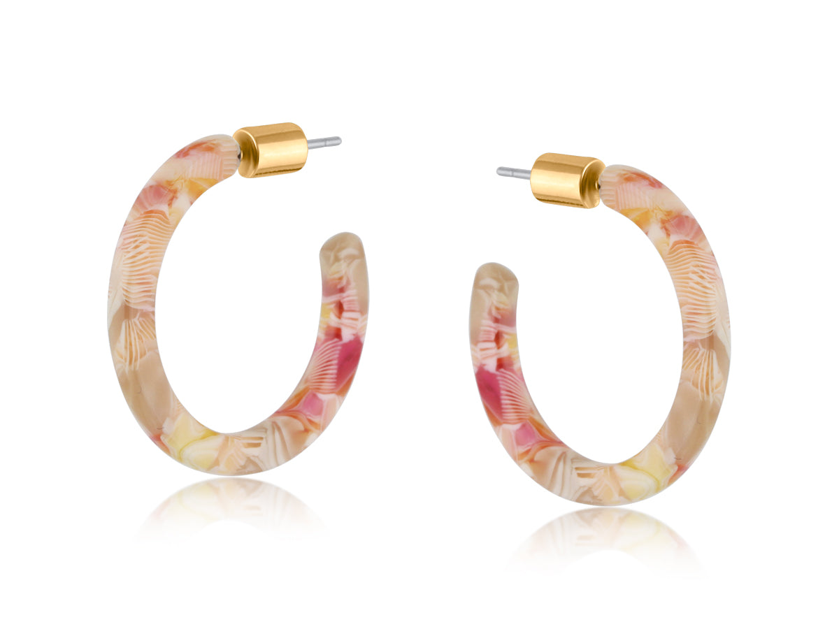 Peach resin hoops - Sylvia