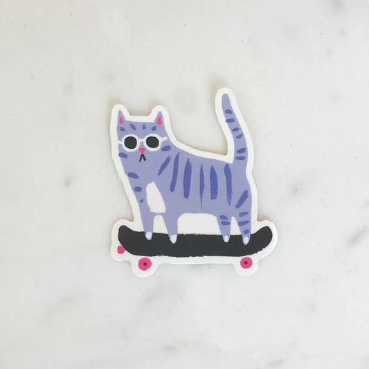 Skater cat sticker