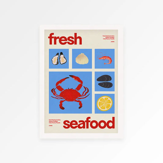 Fresh seafood A3 print