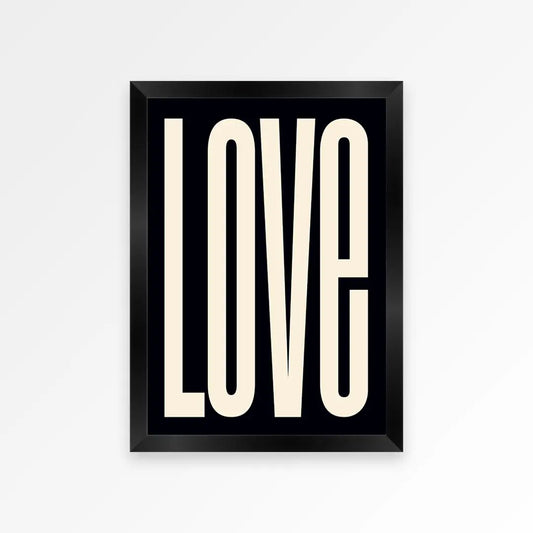 Love black and white A3 print