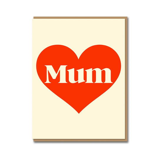Mum red heart card
